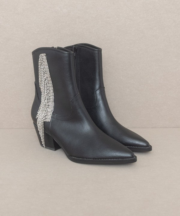 The Rowan Rhinestone Fringe Booties