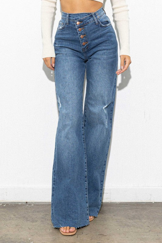 The Double Crossed Jeans- Medium Wash