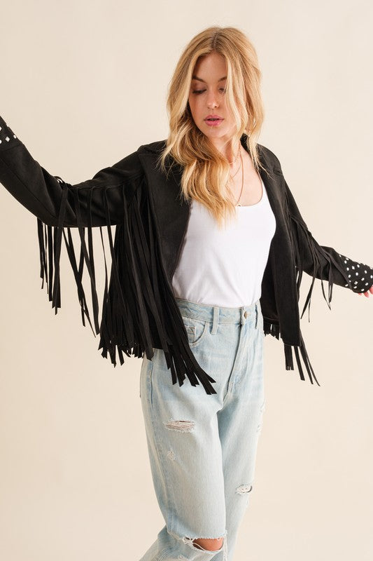 Studded Fringe Jacket