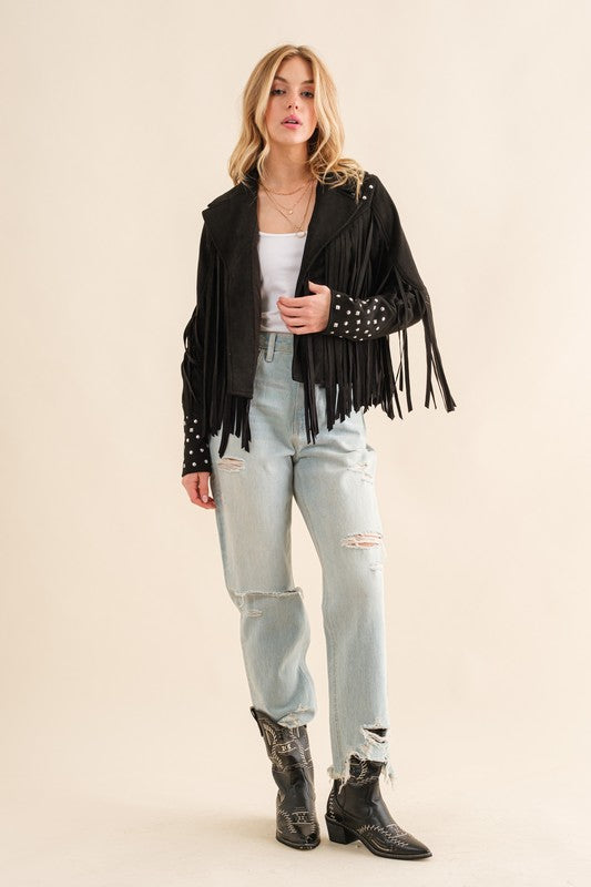 Studded Fringe Jacket