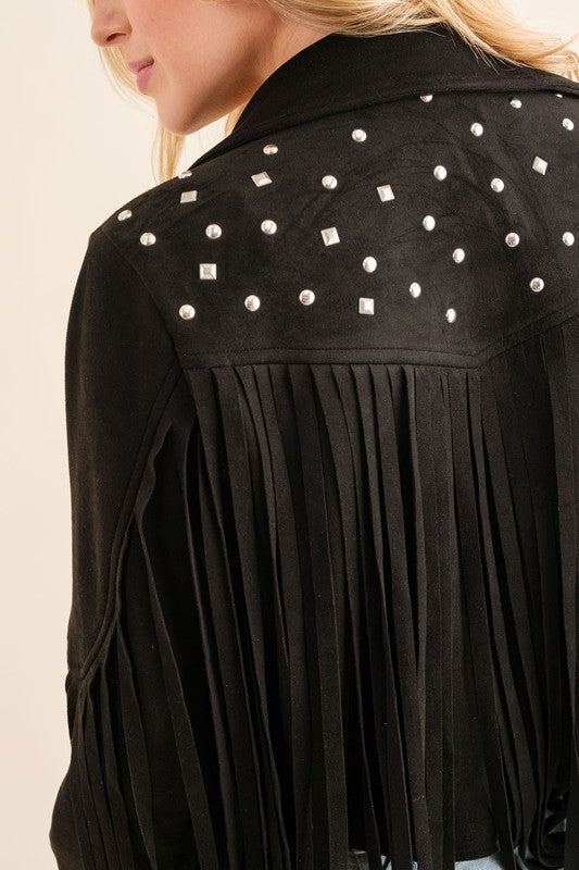 Studded Fringe Jacket