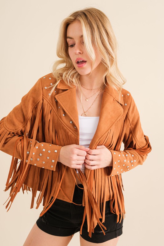 Studded Fringe Jacket