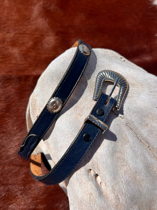 Small Vintage Nocona Leather Concho Belt
