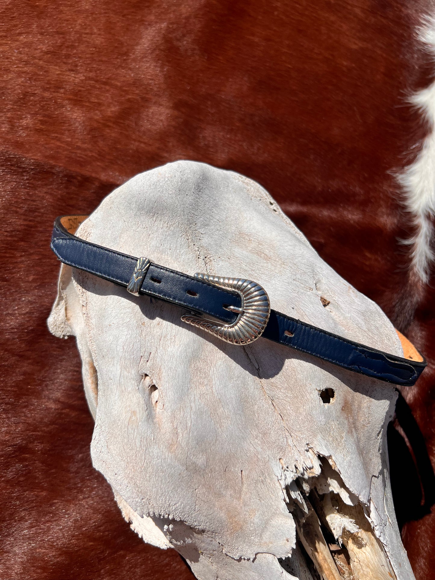 Small Vintage Nocona Leather Concho Belt