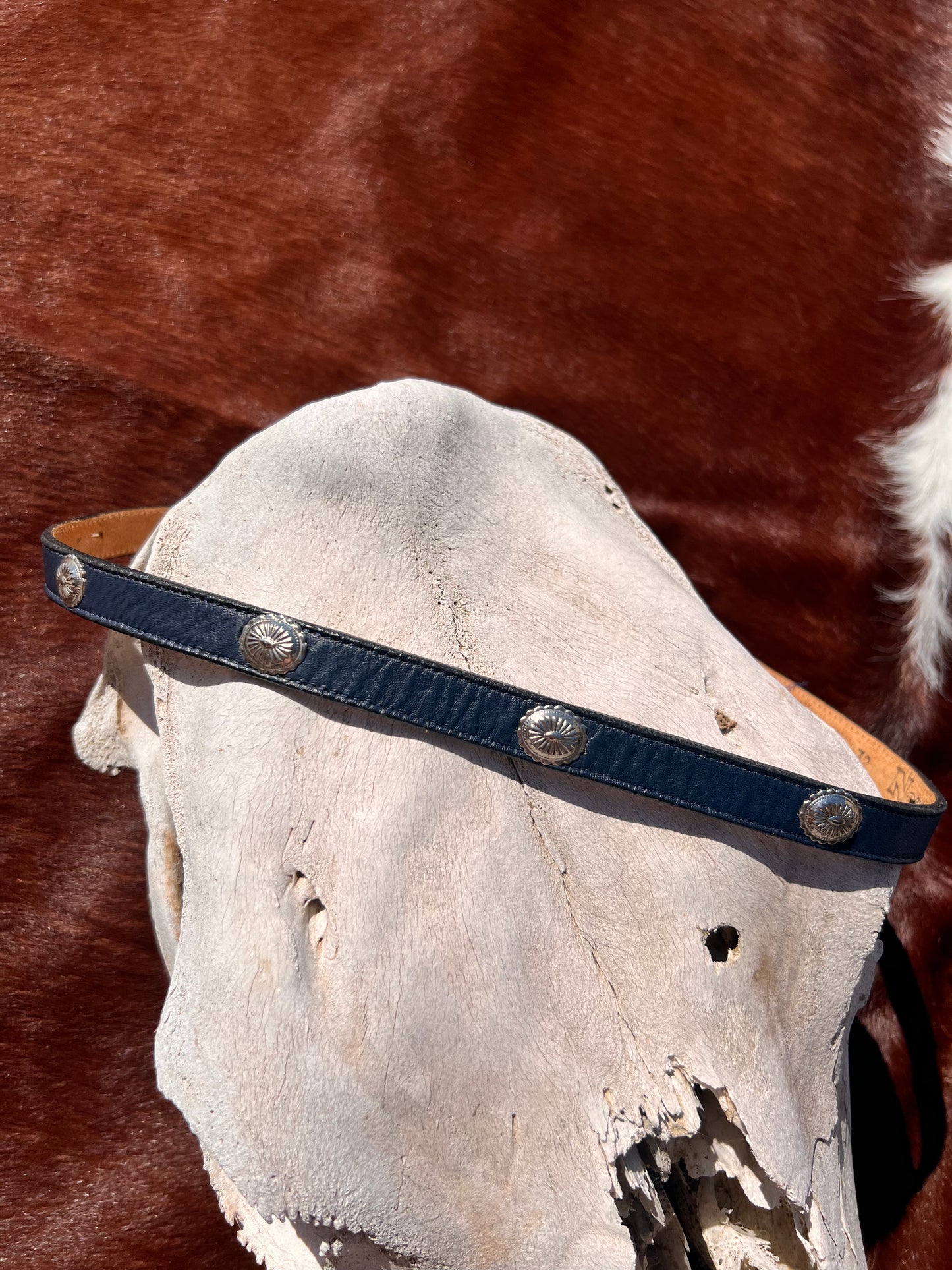 Small Vintage Nocona Leather Concho Belt