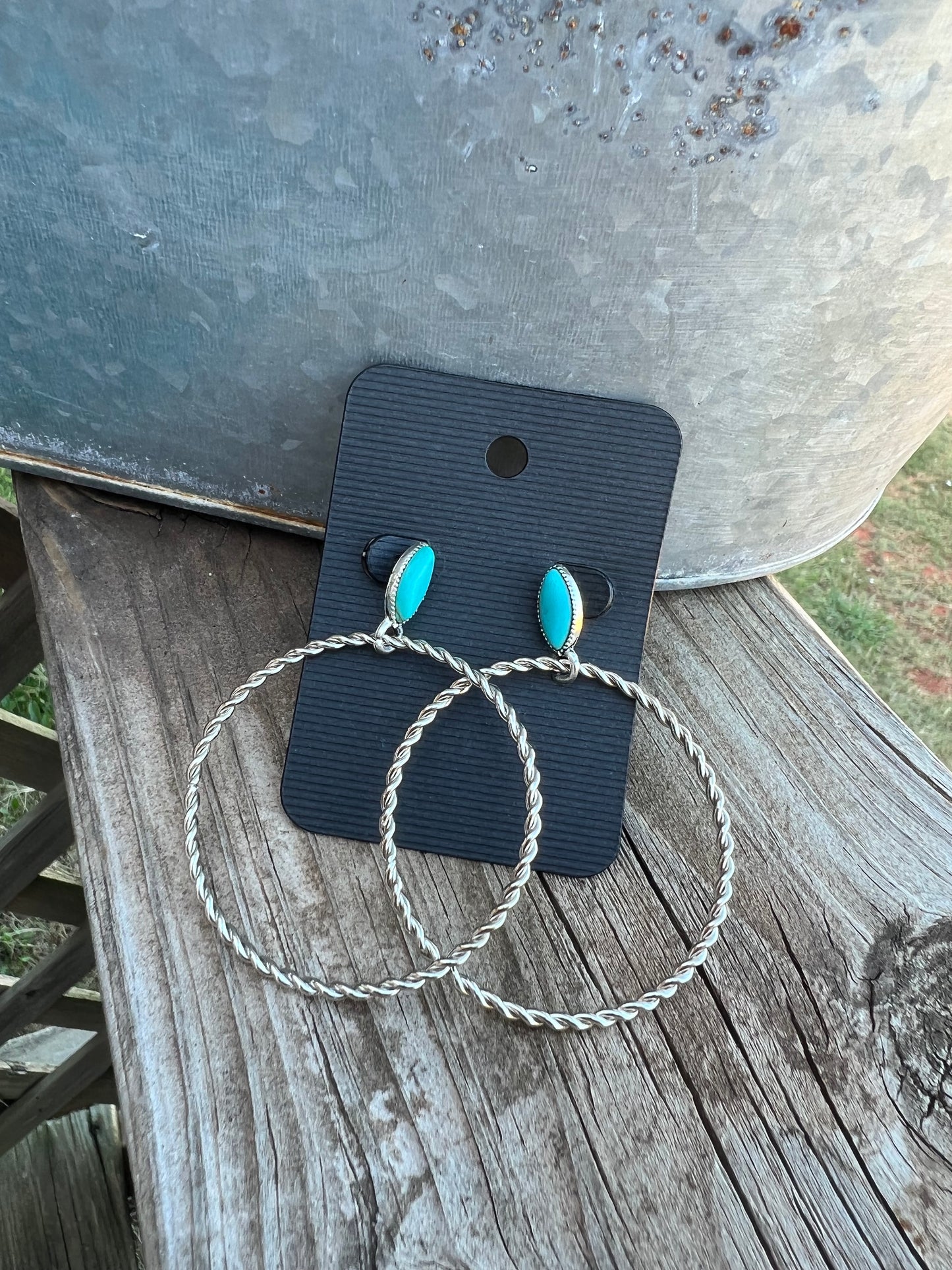 Turquoise Hoops