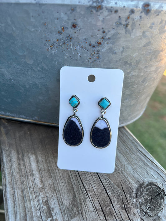 Small Cowprint Earrings