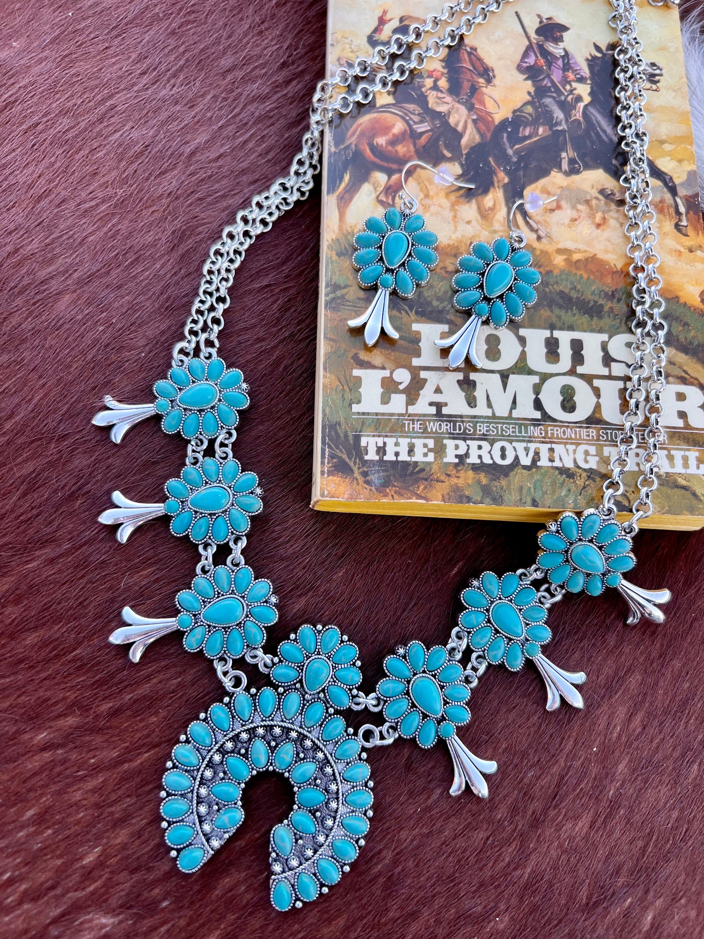 Turquoise Squash Blossom Set